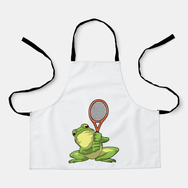 Frosch beim Tennis mit Tennisschläger Schürze (Vorderseite)