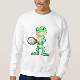 Frosch beim Tennis mit Tennisschläger Sweatshirt