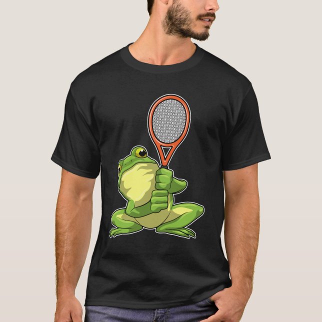 Frosch beim Tennis mit Tennisschläger T-Shirt (Vorderseite)