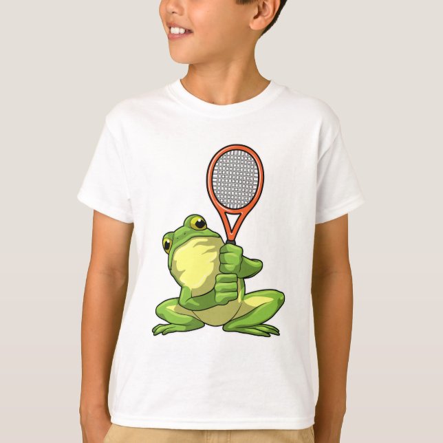 Frosch beim Tennis mit Tennisschläger T-Shirt (Vorderseite)