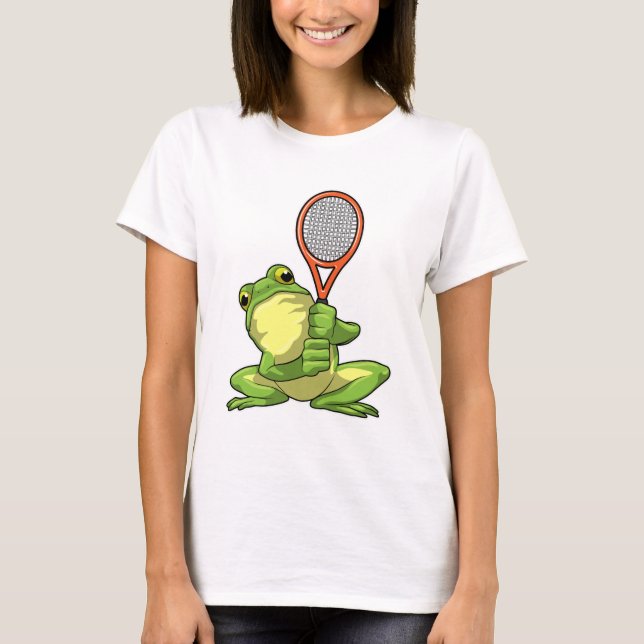 Frosch beim Tennis mit Tennisschläger T-Shirt (Vorderseite)