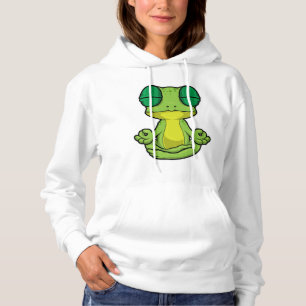 Frosch beim Yoga in Cross-Binary Hoodie