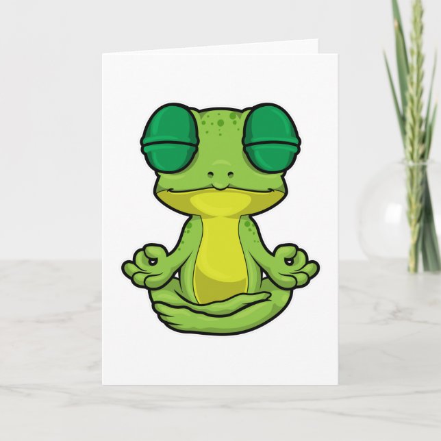 Frosch beim Yoga in Cross-Binary Karte (Vorderseite)