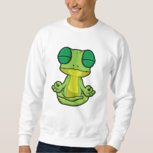 Frosch beim Yoga in Cross-Binary Sweatshirt