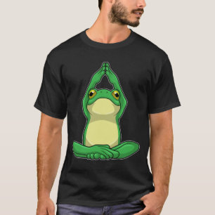 Frosch beim Yoga in Cross BLeged T-Shirt