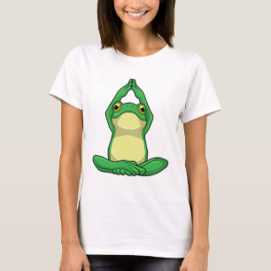 Frosch beim Yoga in Cross BLeged T-Shirt