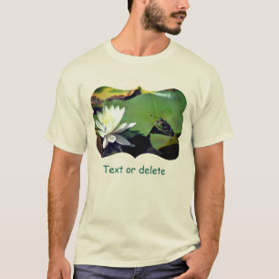 Frosch bewundert Wasserlilie Natur Licht Personali T-Shirt