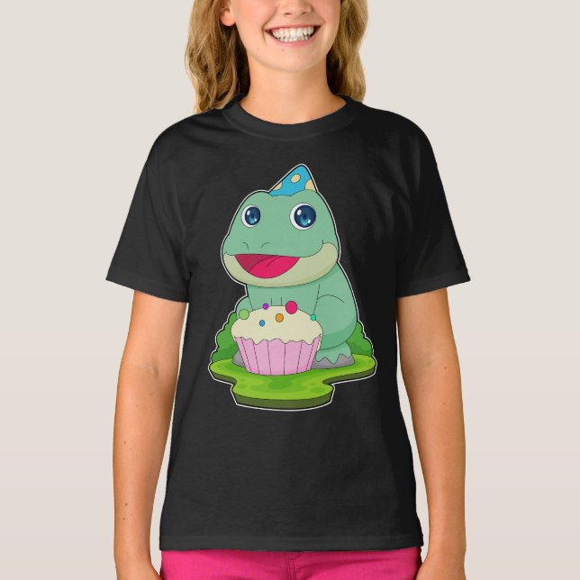 Frosch Birthday Cupcake T-Shirt (Vorderseite)