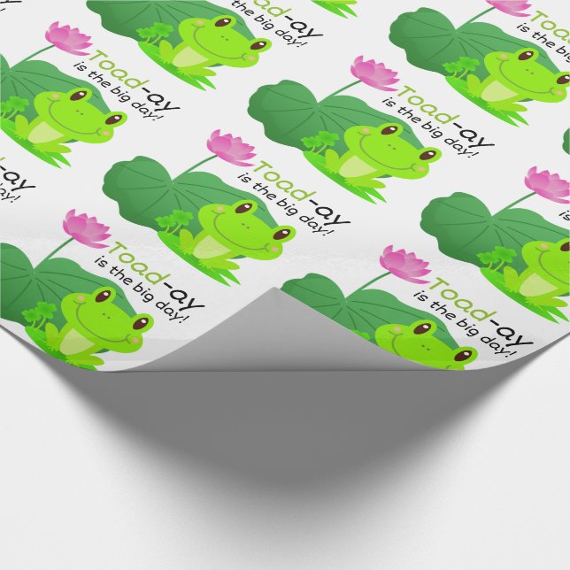 Frosch Birthday Pun Lotus Leaf Blume Kinder Geschenkpapier (Ecke)