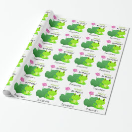 Frosch Birthday Pun Lotus Leaf Blume Name Geschenkpapier
