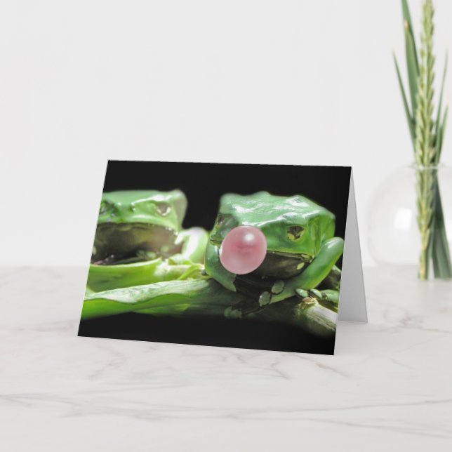 Frosch-Blase Dankeskarte (Vorderseite)