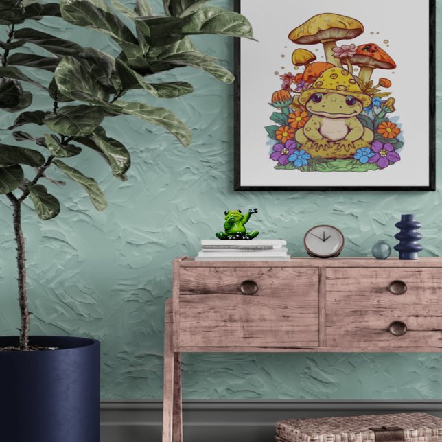 Frosch-Blume aus Cottecore Mushrooms Glossy Poster (Von Creator hochgeladen)