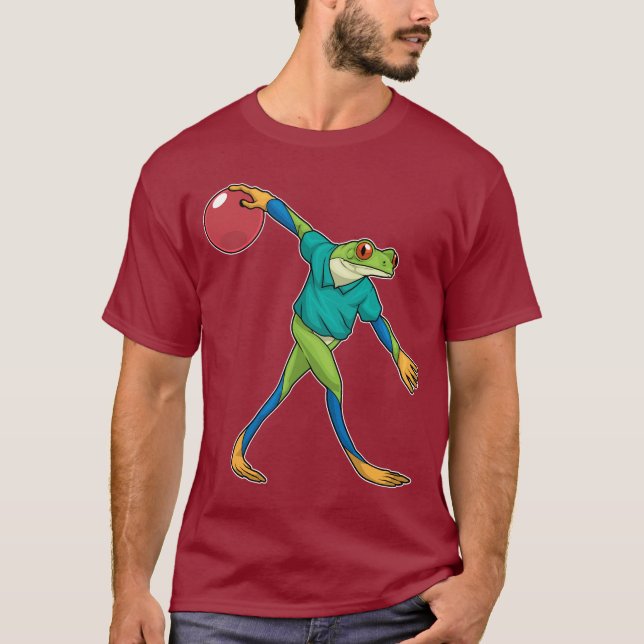 Frosch Bowling Bowling ball T-Shirt (Vorderseite)
