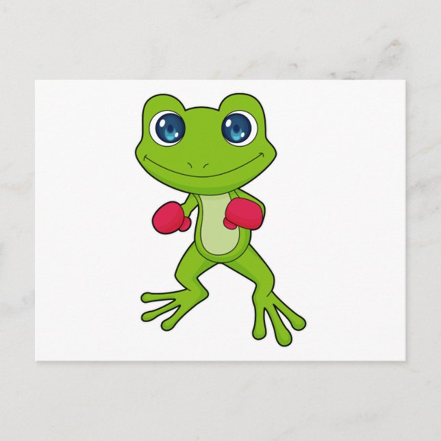 Frosch Boxen Boxer Boxhandschuhe Postkarte (Vorderseite)