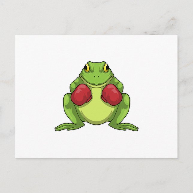 Frosch Boxer Boxhandschuhe Postkarte (Vorderseite)
