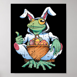 Frosch Bunny Oars Ostereier Jagen Frühjahr Männer  Poster