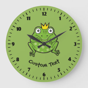 Frosch-Cartoon Große Wanduhr