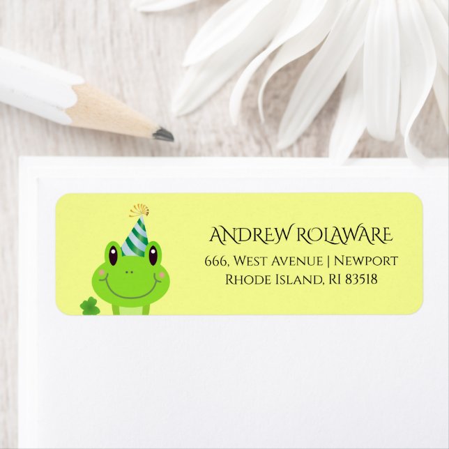 Frosch Clover Rücksendeadresse gelb (Insitu)