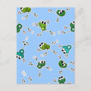 Frosch Collage Postkarte