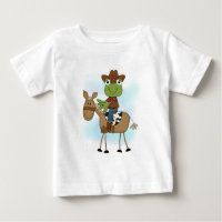 Frosch Cowboy mit Pferdehemden und Geschenken