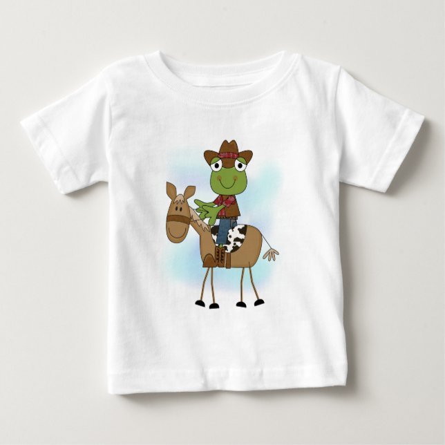 Frosch Cowboy mit Pferdehemden und Geschenken Baby T-shirt (Vorderseite)