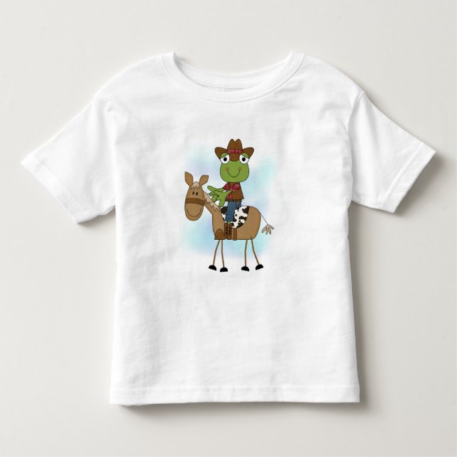 Frosch Cowboy mit Pferdehemden und Geschenken Kleinkind T-shirt (Vorderseite)