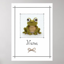 Frosch Crochet Baby Kinderzimmer Wall Custom Poster