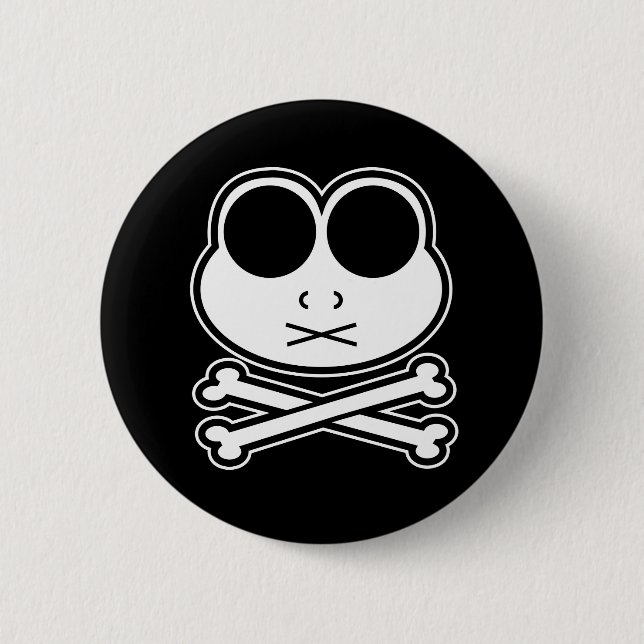 Frosch Cross Bone - Cutout Button (Vorderseite)