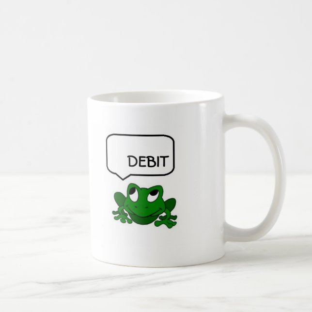 Frosch-Debet oder Kredit-Tasse Kaffeetasse (Rechts)