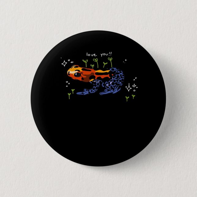 Frosch, der dich liebt, einfacher klassischer Stil Button (Vorderseite)