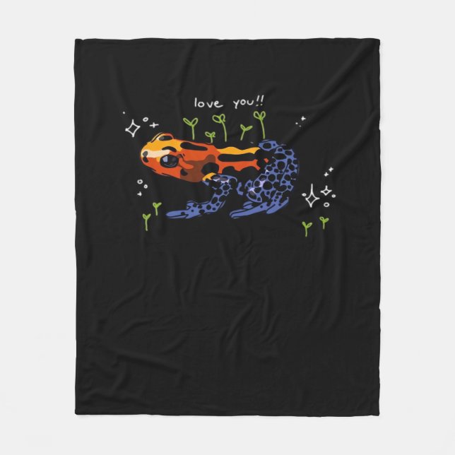 Frosch, der dich liebt, einfacher klassischer Stil Fleecedecke (Vorderseite)