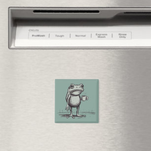 Frosch, der Kaffee trinkt Meme Mystischer Kröten-F Magnet