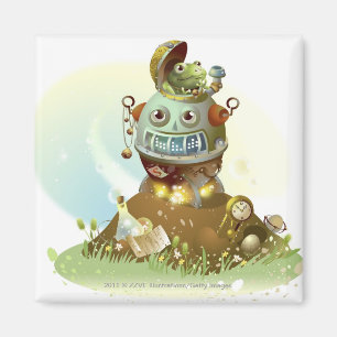 Frosch, der von einem UFO herauskommt Magnet