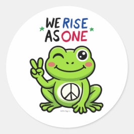FROSCH DES FRIEDENS - WIR ERHEBEN UNS ALS EINHEIT RUNDER AUFKLEBER