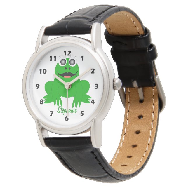 Frosch Design Armbanduhr (Schrägansicht)