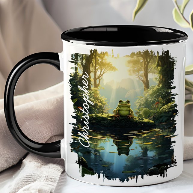 Frosch durch Waldstreams Reflektion Tasse (Von Creator hochgeladen)