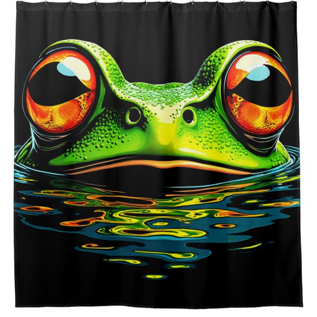 Frosch Duschvorhang (Vorderseite)