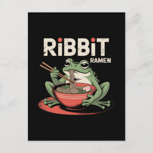 Frosch Eating Ramen Funny Ribbit Ramen Feiertagspostkarte