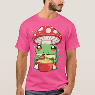 Frosch Eating Ramen Noodels mit Mushroom Kawaii fü T-Shirt