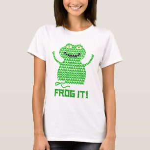 Frosch es! Vektorhäkelarbeit-Frosch T-Shirt