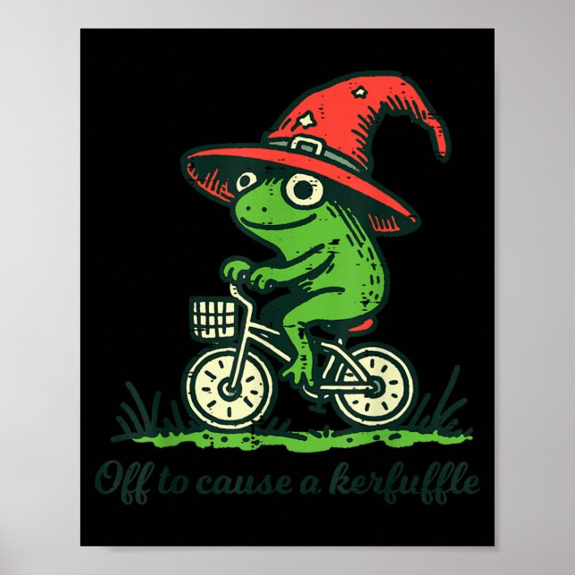 Frosch Fahrrad Zauberer Hut ab zum Kerfuffle Männe Poster (Vorne)
