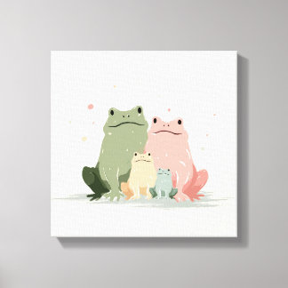 Frosch Familie – Niedliche Tier Kunst mit Charme Leinwanddruck