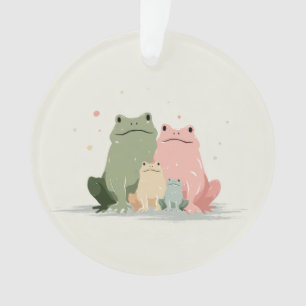 Frosch Familie – Niedliche, verspielte Tierkunst Ornament