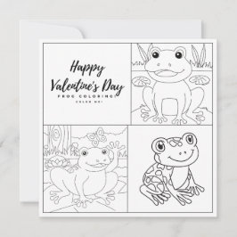 Frosch Färben Seite Kid Boy Card Happy Valentine's