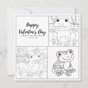 Frosch Färben Seite Kid Boy Card Happy Valentine's