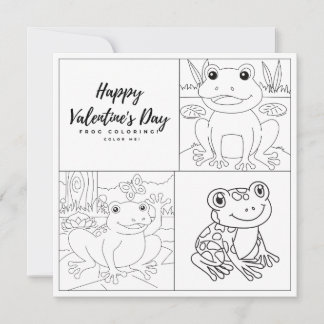 Frosch Färben Seite Kid Boy Card Happy Valentine's
