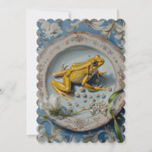 Frosch - Flache Einladung Größe: 12,7 cm x 17,8 cm