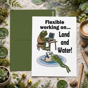 Frosch Flexible Arbeitszeit Bürohumor Party Postkarte