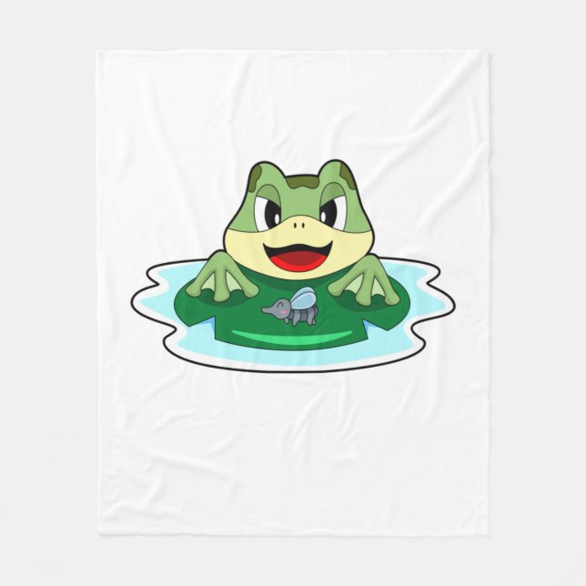 Frosch Fliege Fleecedecke (Vorderseite)
