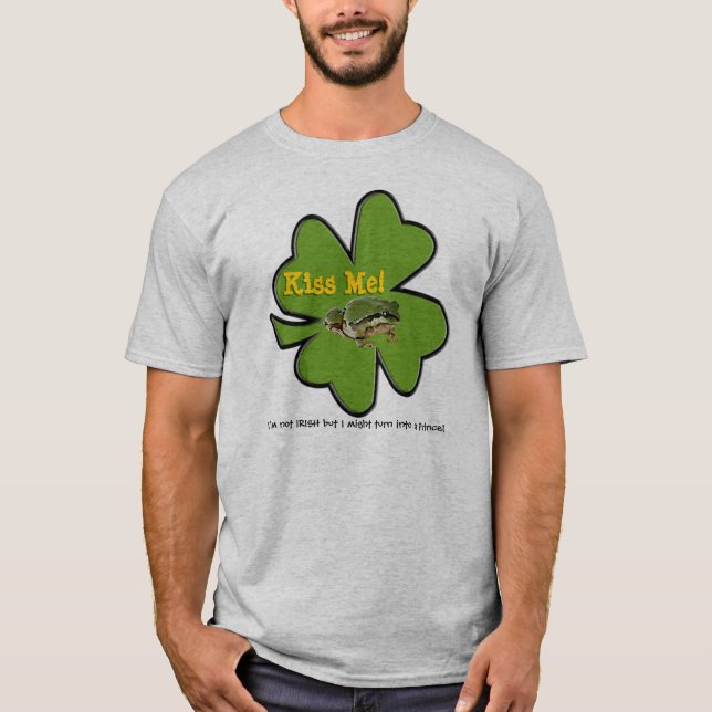 Frosch Foto Prince Green Kleeblatt Personalisiert T-Shirt (Vorderseite)